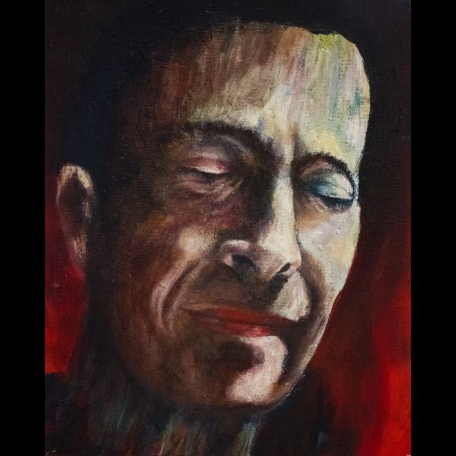 Autoportrait aux yeux mi clos